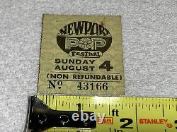 Grateful Dead 1968 Newport Pop Festival Original Concert Ticket Stub Costa Rock