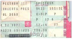 Grateful Dead Concert Ticket Stub April 22 1977 Philadelphia Pennsylvania