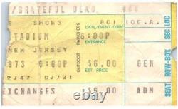 Grateful Dead Concert Ticket Stub July 31 1973 Jersey City New Jersey