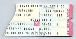 Grateful Dead Concert Ticket Stub May 26 1977 Baltimore Maryland