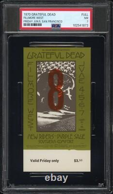 Grateful Dead Full Unused Concert Ticket Stub Fillmore San Francisco 6/5/1970