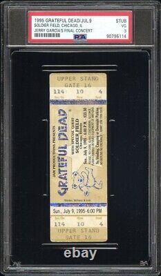 Grateful Dead Jerry Garcia Final Concert Ticket Stub 1995? Chicago 7/9/95 Psa 3