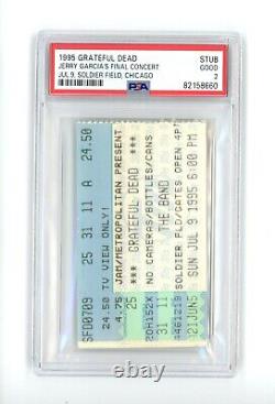 Grateful Dead Jerry Garcia Final Concert Ticket Stub 1995 Chicago 7/9 Psa 2 Good