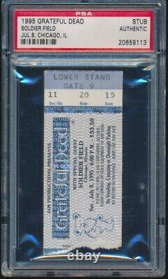 Grateful Dead Jerry Garcia GDTS Issued Ticket Stub Chicago Concert 7/8/1995 PSA
