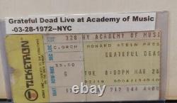 Grateful Dead March 28, 1972 Ticket StubThe Academy Of Music N. Y. C. With Pigpen