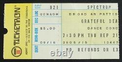 Grateful Dead September 21, 1972 Ticket StubThe Spectrum Philadelphia, PA
