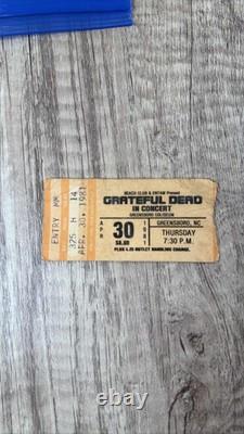 Grateful Dead Ticket Stub 04/30/1981 Greensboro NC Coliseum Garcia Weir RARE