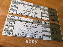Grateful Dead Unused 1988 Concert Ticket Stub Pair Rosemont Horizon -chicago