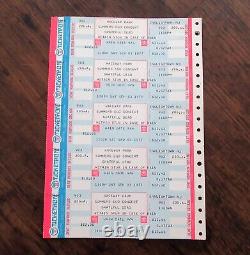 Grateful Dead Unused Ticket Sheet Summers End Concert Raceway Park Strip Stub
