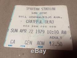 Grateful Dead concert ticket stub April 22 1979 Spartan Stadium San Jose CA