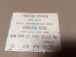 Grateful Dead concert ticket stub April 22 1979 Spartan Stadium San Jose CA