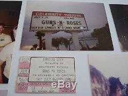 Guns & Roses July 9th, 1988 Phoenix Concert Ticket Stub & 10 Candid Photos Lot