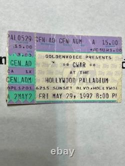 Gwar, Tool (Opiate Tour), Concert Ticket Stub, Hollywood Palladium, 5/29/1992