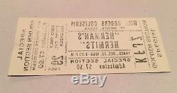 HERMANS HERMITS Concert Ticket Stub UNUSED December 29, 1966 FT WORTH TEXAS