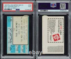 Hey Jude US Live Debut Ticket Stub 1989 Paul McCartney Beatles PSA 2 Concert