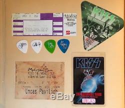 Huge Lot Of Concert Ticket Stubs, Backstage Passes, Guitar Picks & Autographs