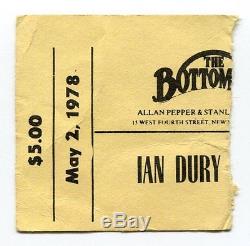 IAN DURY & THE BLOCKHEADS Concert Ticket Stub 5-2-1978 The Bottom Line New York