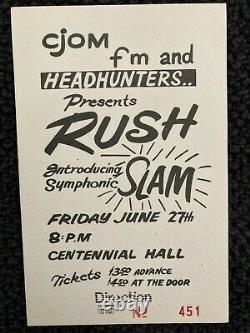 IMMACULATE mint GORGEOUS rush VINTAGE CONCERT TICKET STUB AAA+ 1975 peart geddy