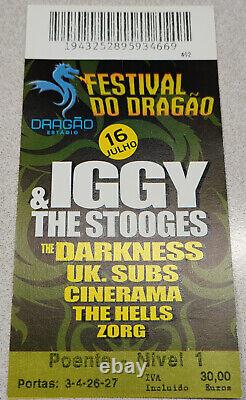 Iggy Pop MEGA RARE Vintage Concert Ticket in Portugal (NEVER USED)