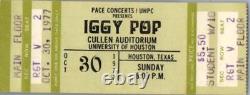 Iggy Pop Untorn Concert Ticket Stub University of Houston October 30 1977