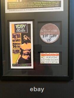 Iggy pop autographed 2003 concert poster with hanbill ticket stub and vip pass