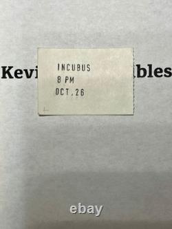 Incubus Concert Ticket Stub, Roxy West Hollywood, CA, 10/26/1999