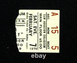 Iron Butterfly Concert Ticket Stub Sam Houston Coliseum Main Floor Seat 2/7/1970