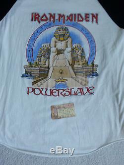 Iron Maiden Powerslave Tour Concert T-Shirt XL With Ticket Stub No Flaws