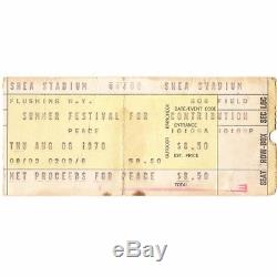 JANIS JOPLIN & MILES DAVIS Concert Ticket Stub NYC 8/6/70 FESTIVAL FOR PEACE