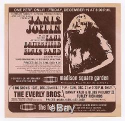 JANIS JOPLIN VERY RARE Original 1969 Concert TIcket Stub Madison Square Garden