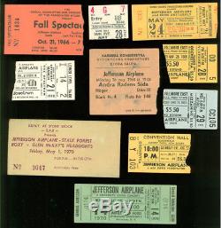 JEFFERSON AIRPLANE 1966-1970 Lot Of 10 Concert Ticket Stubs STALK-FORREST BOC