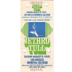 JETHRO TULL RORY GALLAGHER ROBIN TROWER Concert Ticket Stub LA 8/15/76 COLISEUM