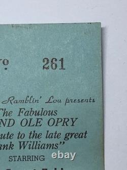 JFK Assassination Hank Williams Jr Nov 22 1963 Ticket Stub USA History Phantom