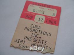 JIMI HENDRIX 1969 Original CONCERT TICKET STUB Spectrum, Philadelphia