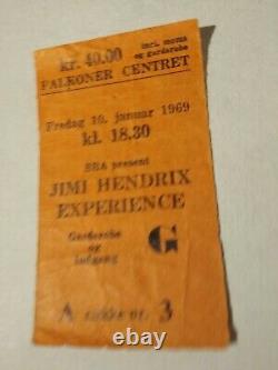 JIMI HENDRIX EXPERIENCE rare original 1969 European Danish concert ticket stub