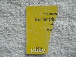 JIMI HENDRIX Original 1968 CONCERT TICKET STUB Denver, CO