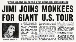 JIMI HENDRIX & THE MONKEES Original 1967 Concert Ticket Stub SUPER RARE