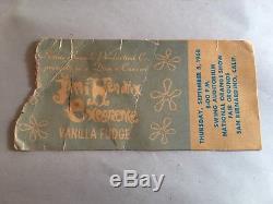 JIMI HENDRIX VANILLA FUDGE Concert Ticket Stub September 5, 1968 CALIFORNIA CA