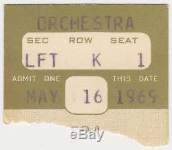 JIMI HENDRIX authentic 1969 Concert Ticket Stub Baltimore, Maryland