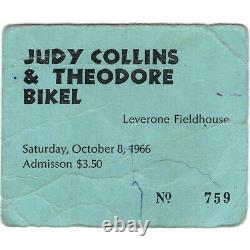 JUDY COLLINS & THEODORE BIKEL Concert Ticket Stub HANOVER NH 10/8/66 DARTMOUTH