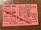 James Taylor Rare Concert Ticket Stub New York, Ny 11/04/1972