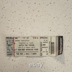 Jay-Z Kanye West Watch The Throne 2011 Concert Ticket Stub Baltimore