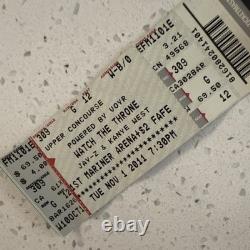 Jay-Z Kanye West Watch The Throne 2011 Concert Ticket Stub Baltimore