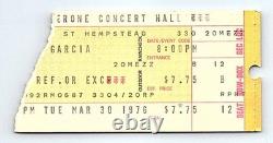 Jerry Garcia Band Concert Ticket Stub March 30 1976 Hempstead New York