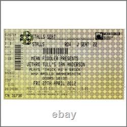 Jethro Tull Ian Anderson 2012 Signed Programme & Concert Ticket Stub (UK)