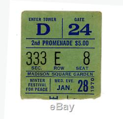 Jim Hendrix Winter Festival for Peace concert ticket stub 1970, meltdown, MSG NY