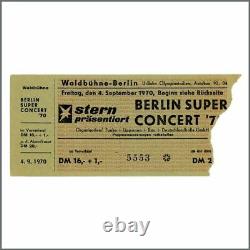 Jimi Hendrix 1970 Berlin Super Concert Waldbuhne Concert Ticket Stub (Germany)