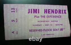 Jimi Hendrix 1970 San Antonio Texas Concert Ticket Stub