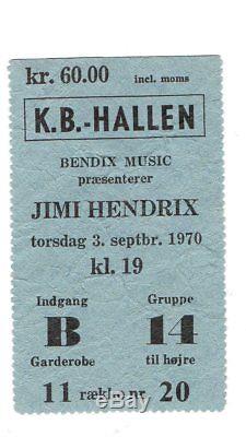 Jimi Hendrix 1970 best condition 100% original mega rare concert ticket stub 1st