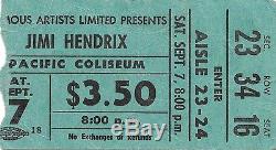 Jimi Hendrix Concert Ticket Stub Vancouver 1968 Pacific Coliseum